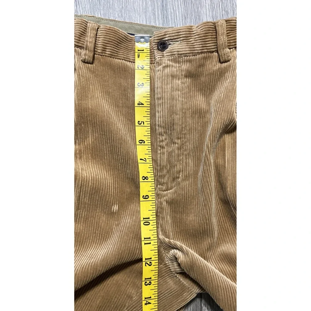 Polo Ralph Lauren Double Pleated And Cuffed Gold Brown Corduroy Pants Size 32x30